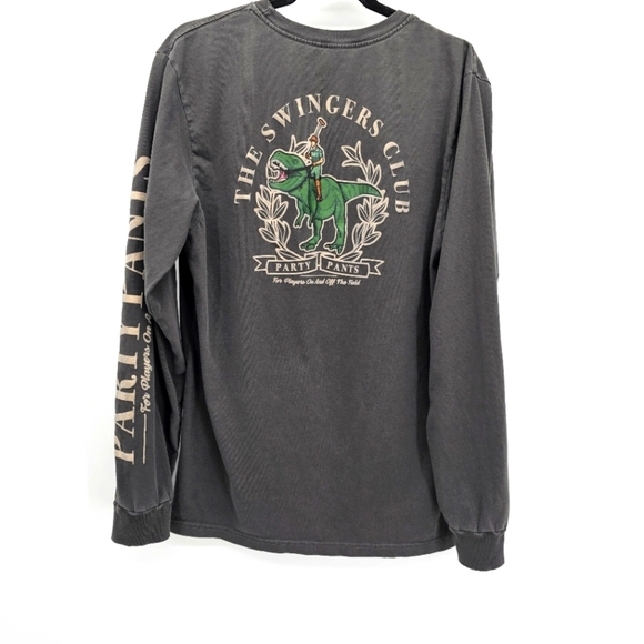 Party Pants SWINGERS REX LONG SLEEVE T-SHIRT - WASHED BLACK - Picture 1 of 6
